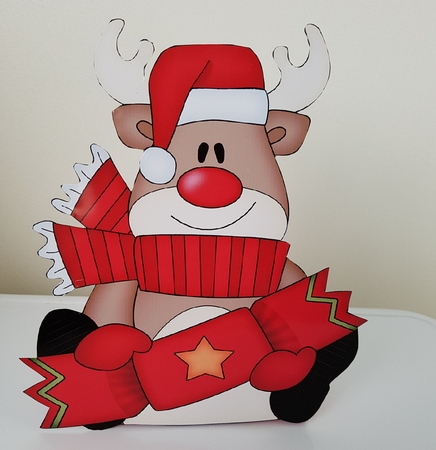 3D Christmas Treat Box Gift Set Mini Kit - Rudolph has an Xmas Cracker by Catherine Noon