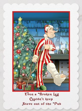 The Dudes Inn Christmas Pub Scene by Celia Clare