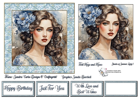 Shades of Summer 8x8ins Frames Kit by Celia Clare