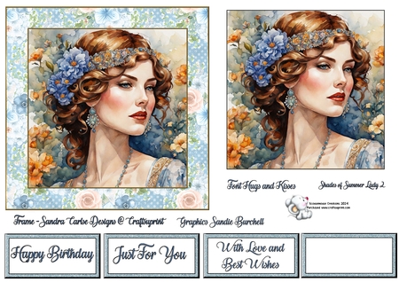 Shades of Summer 8x8ins Frames Kit by Celia Clare