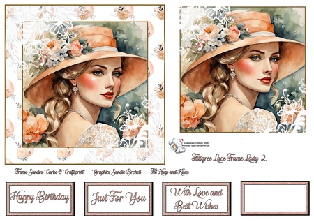Springtime Easter Pattern 12 x 8x8ins Frames with lace filigree Kit by Celia Clare