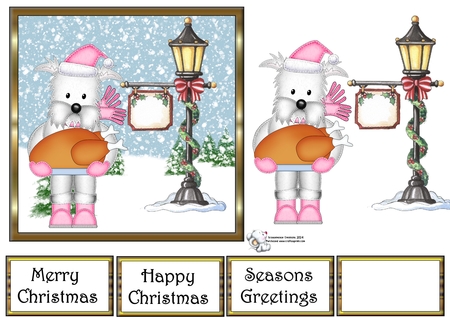 Christmas Jock & Jess Westie Dog - CU4CU Digital Clip Art Set by Celia Clare