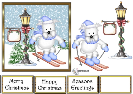 Christmas Jock & Jess Westie Dog - CU4CU Digital Clip Art Set by Celia Clare