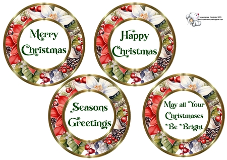 x10 Circle Christmas Frames 2 CU /PU /CU4CU by Celia Clare