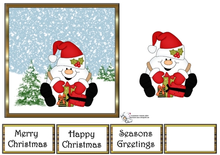 Christmas Snowball Sam - CU4CU Digital Clip Art Set by Celia Clare