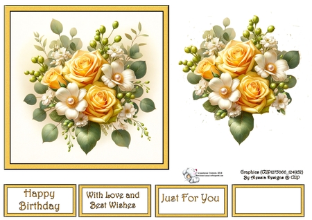 Yellow Flower Heart Arrangement by Celia Clare