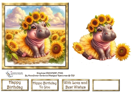 Sunflower Hippo  by Celia Clare