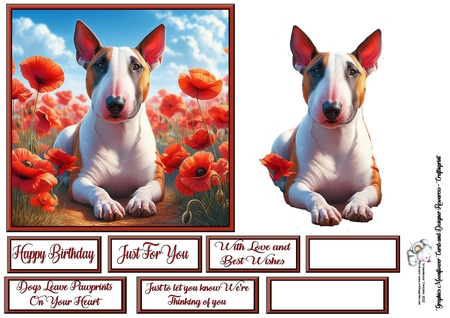 Beautiful Poppy Field Dogs 2 by Celia Clare