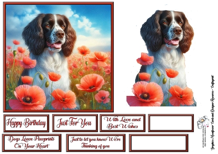 Beautiful Poppy Field Dogs 4 by Celia Clare