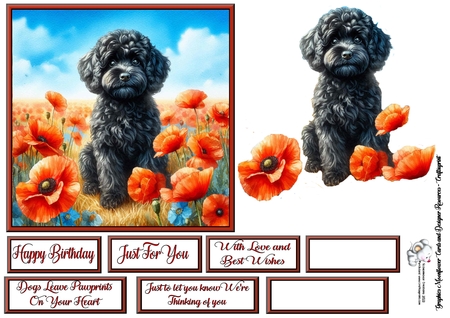 Beautiful Poppy Field Dogs 5 by Celia Clare