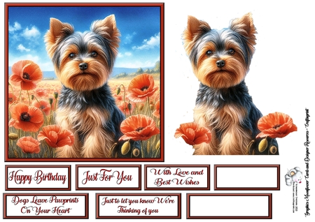 Beautiful Poppy Field Dogs 7 by Celia Clare