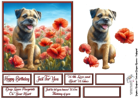 Beautiful Poppy Field Dogs 7 by Celia Clare