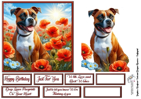 Beautiful Poppy Field Dogs 7 by Celia Clare