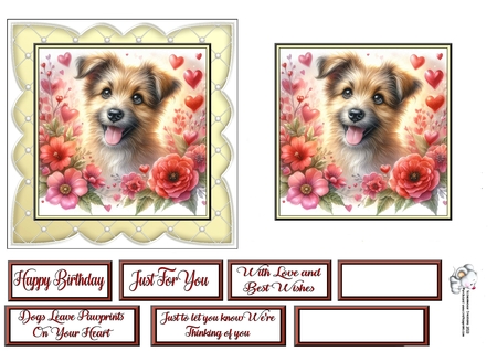 Heart Floral Dogs by Celia Clare