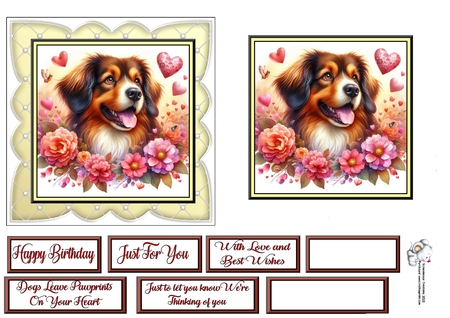 Heart Floral Dogs by Celia Clare