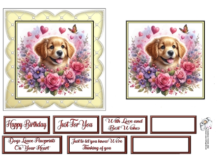 Heart Floral Dogs by Celia Clare