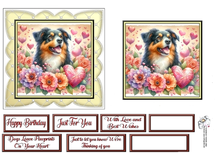 Heart Floral Dogs by Celia Clare
