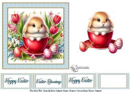 Easter Teacup Bunnie by Celia Clare