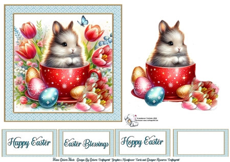Easter Teacup Bunnie by Celia Clare