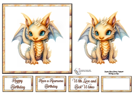 Cute Baby Gold Dragon Mix 1 by Celia Clare