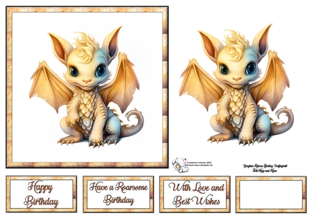 Cute Baby Gold Dragon Mix 1 by Celia Clare