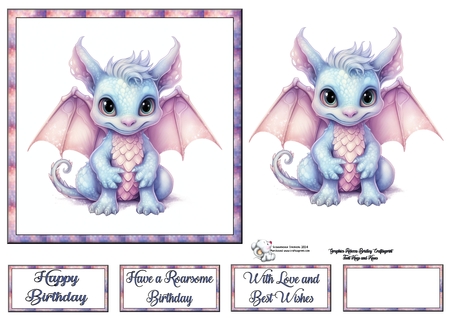 Cute Baby Blue Dragon Mix 1 by Celia Clare