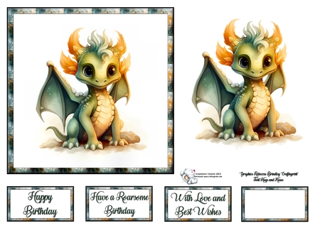 Cute Baby Green Dragon Mix 2 by Celia Clare
