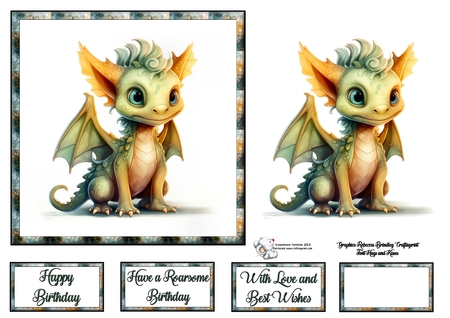 Cute Baby Green Dragon Mix 2 by Celia Clare