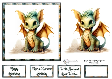 Cute Baby Green Dragon Mix 2 by Celia Clare
