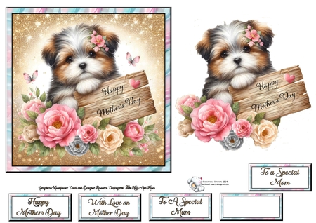 Mothers Day  Pup 1 by Celia Clare