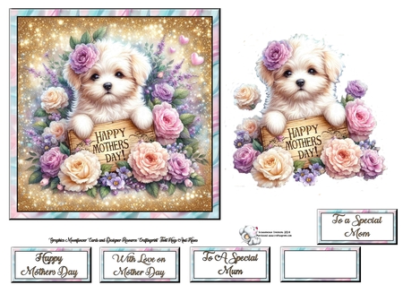 Mothers Day  Pup 2 by Celia Clare