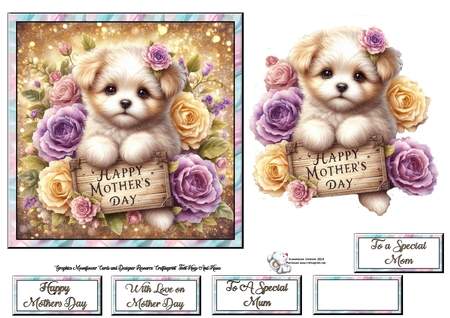 Mothers Day  Pup 2 by Celia Clare