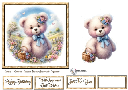  Charming Spring  Teddy Bear by Celia Clare