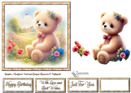  Charming Spring  Teddy Bear by Celia Clare