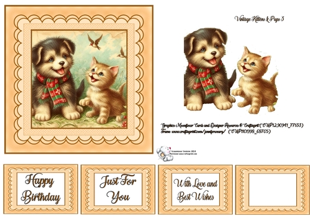 Vintage Kittens & Pups by Celia Clare
