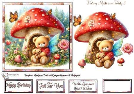 Fantasy Mushroom Teddy by Celia Clare