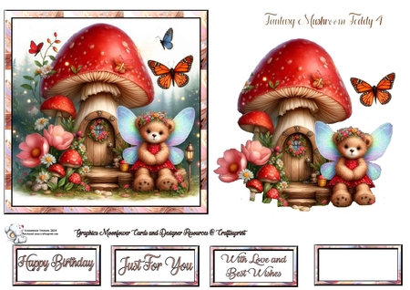 Fantasy Mushroom Teddy by Celia Clare