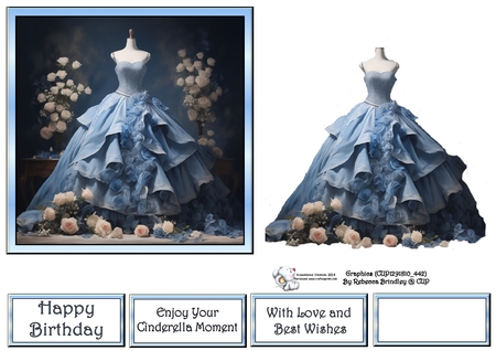 Elegant Frocks and Florals Blue Mix 1 by Celia Clare