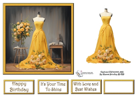 Elegant Frocks and Florals Yellow Mix 1 by Celia Clare