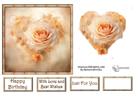Rosey Heart in Peach Mix 1 by Celia Clare