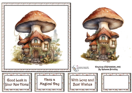 Fanciful Fairy House in Brown - Mix 1 by Celia Clare