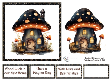 Fanciful Fairy House in Black - Mix 1 by Celia Clare