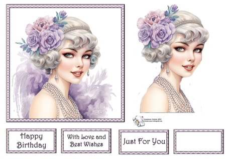 Art Deco Beauty - Lilac and Gray Mix 1 by Celia Clare