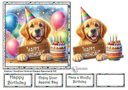 Happy Birthday Golden Retriver by Celia Clare