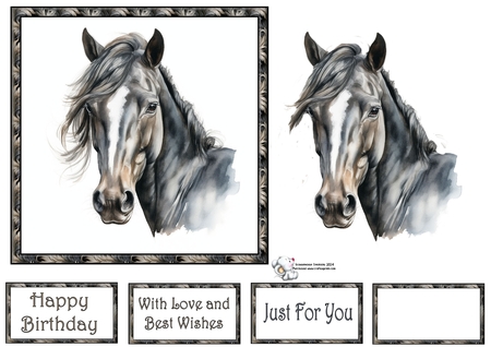 Dark Grey Stunning Steeds Mix 1 by Celia Clare