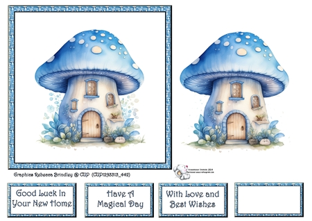 Fanciful Fairy House in Blue - Mix 1 by Celia Clare