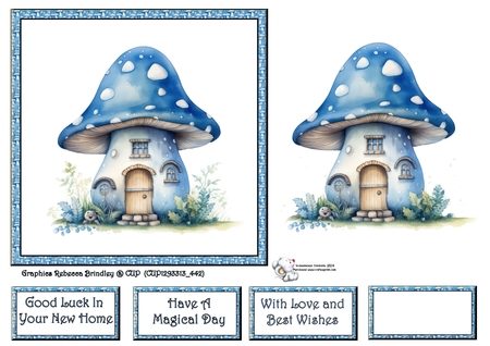 Fanciful Fairy House in Blue - Mix 1 by Celia Clare