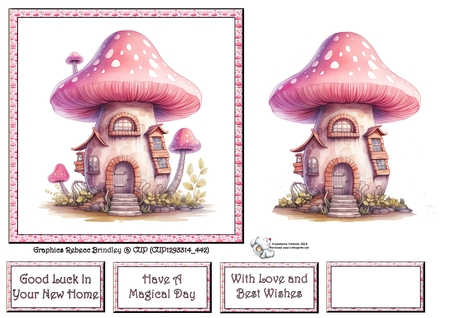 Fanciful Fairy House in Pink - Mix 1 by Celia Clare