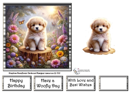 Tree Stump Puppy by Celia Clare