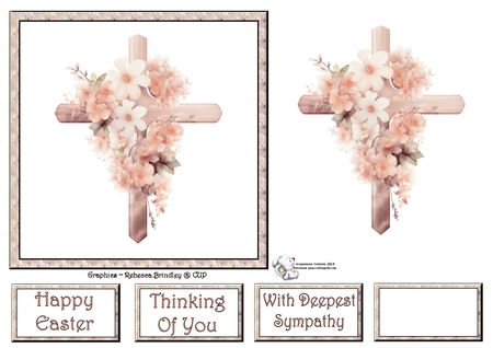 Cross with Florals in Blush - Mix 1 by Celia Clare